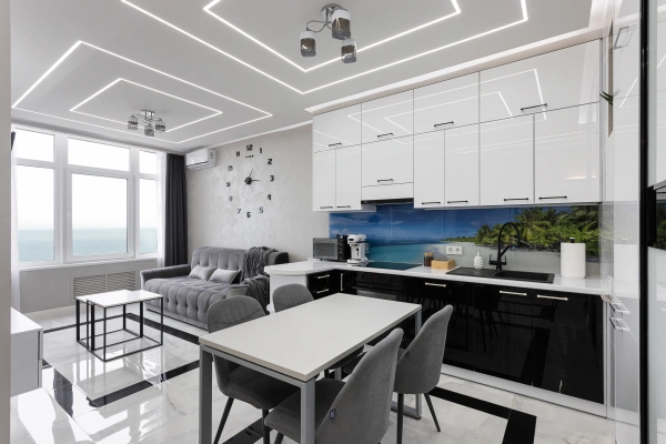 1 спальня і кухня з панорамою моря в Аркадії подобово