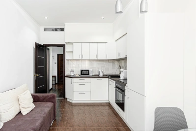 1 bedroom and living room