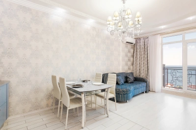 1 bedroom and living room